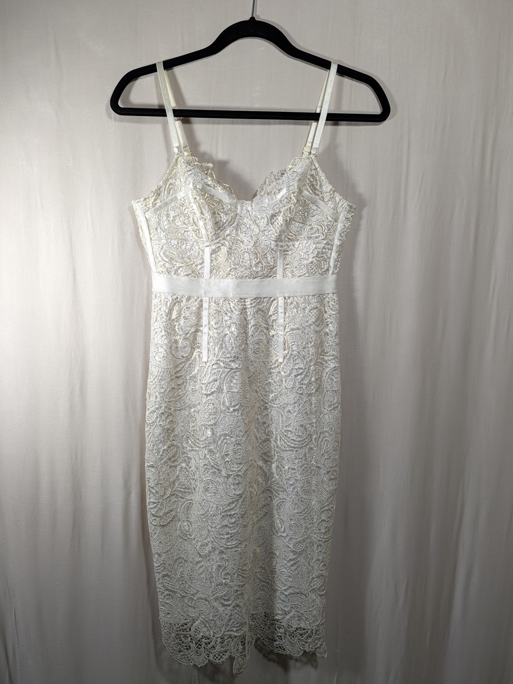 Victoria's Secret Ivory And Gold Lace Bodycon Dress